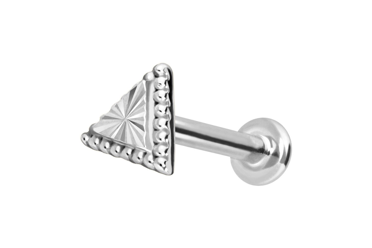 14 Karat Gold Labret Piercing mit Innengewinde DREIECK